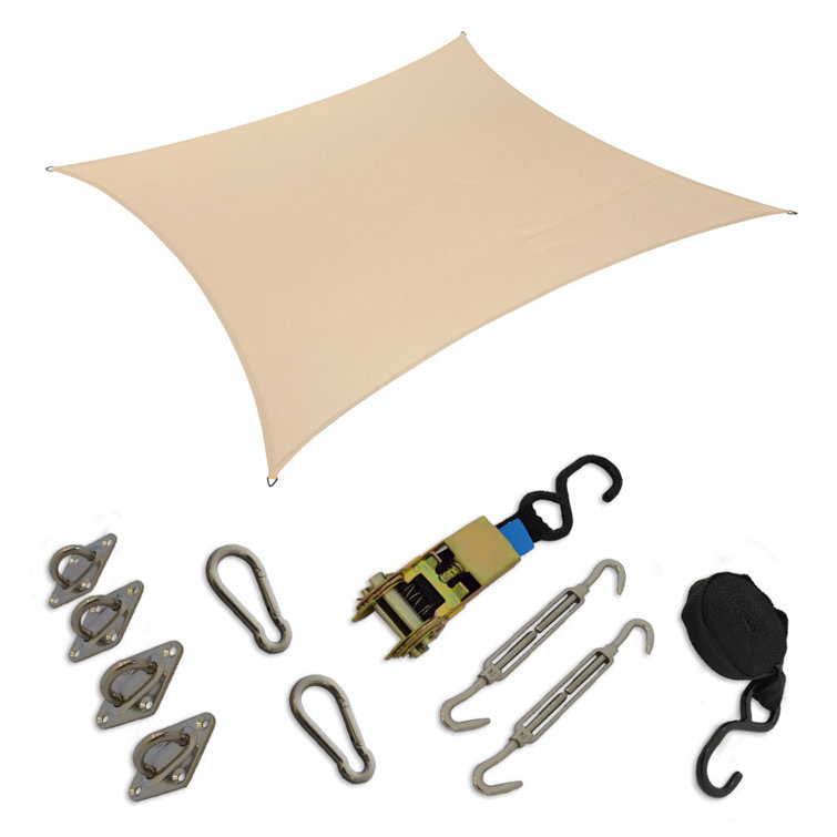 Coolaroo Premium 17'9" Square Shade Sail and Installation Kit Wayfair